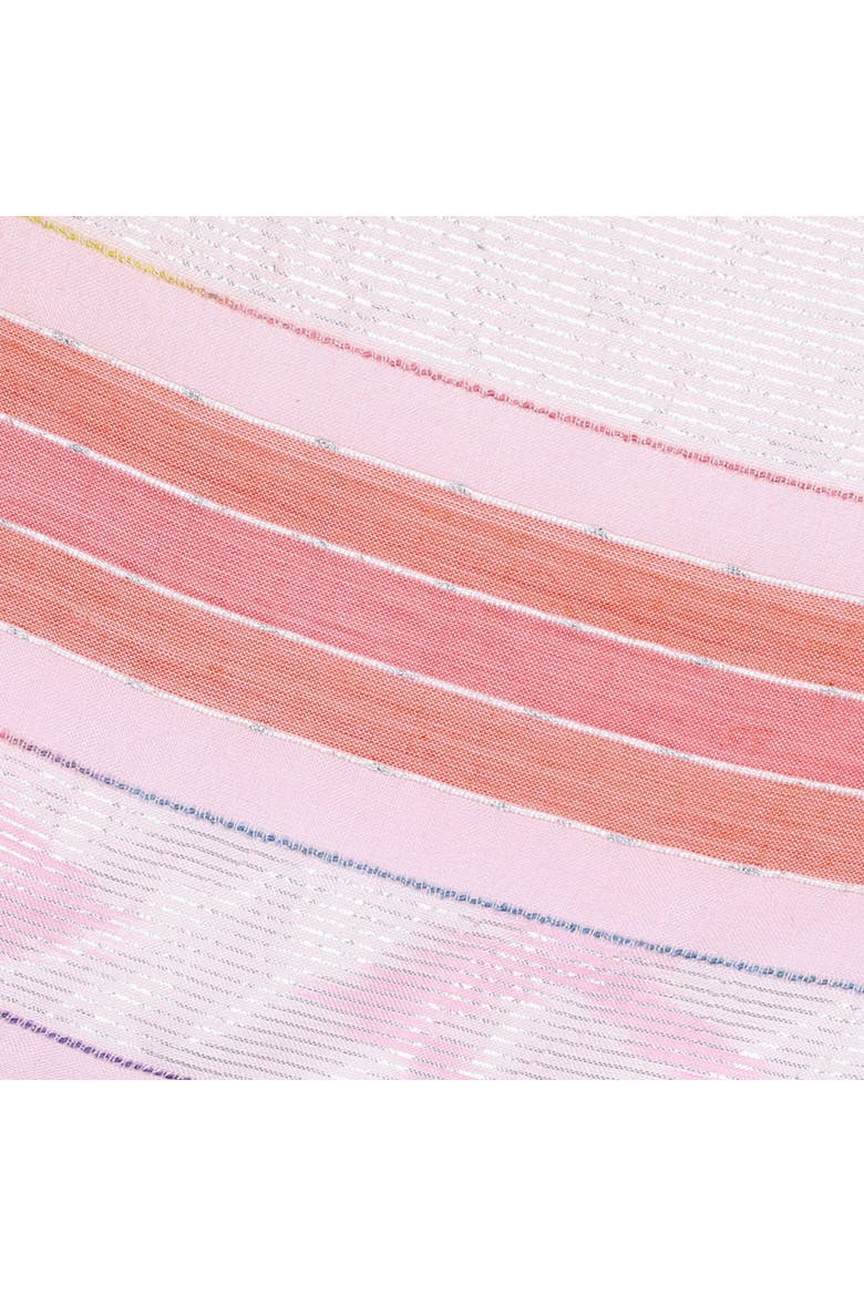 Shimmer Stripe Tassel Scarf, Alternate, color, Pink