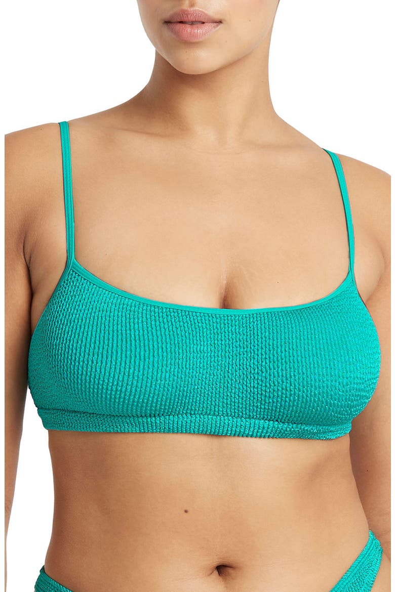 Saint Crop Bikini Top, Alternate, color, TURQUOISE SHIMMER