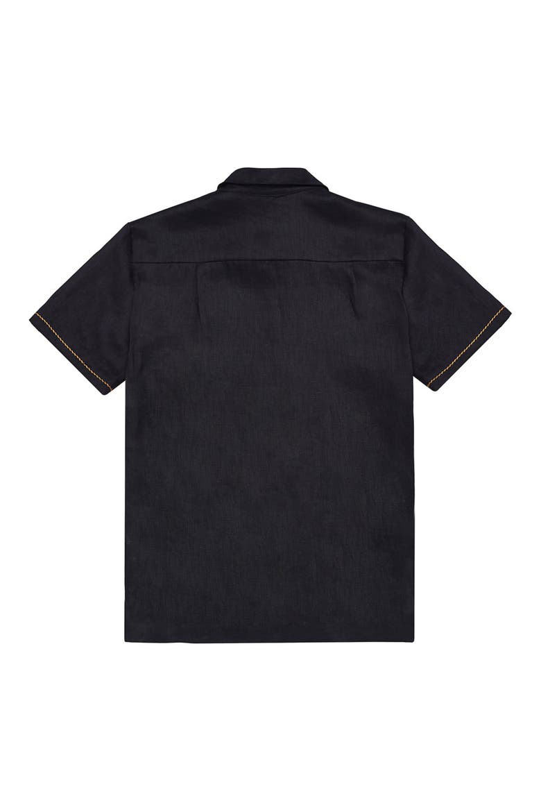 Jack Linen Camp Shirt, Alternate, color, BLACK MULTI