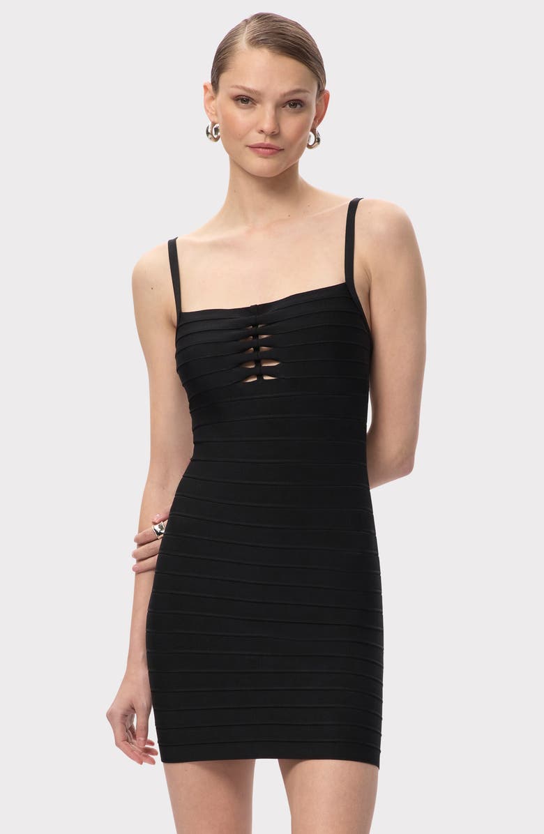 Herve Leger The Emerson Knit Dress, Alternate, color, Black