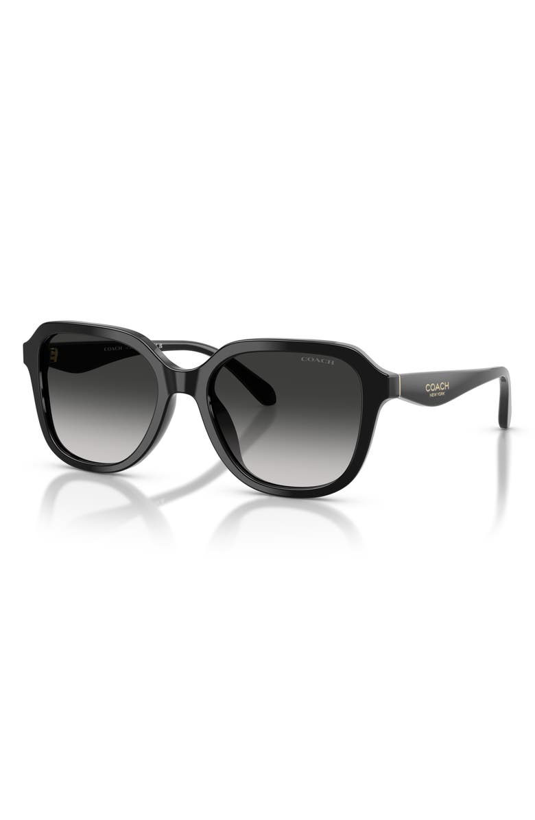 COACH 53mm Gradient Square Sunglasses, Alternate, color, Black / Grey Gradient