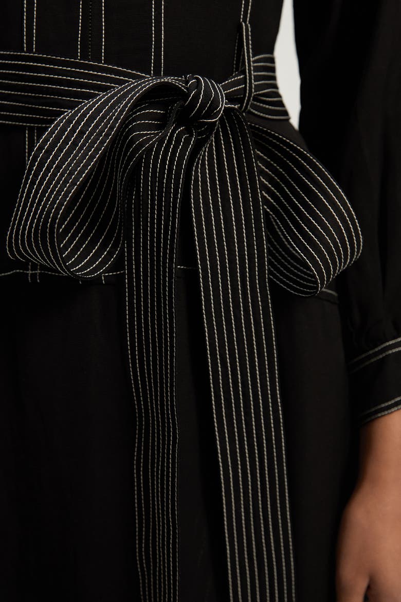 Twill Maxi Dress, Alternate, color, Black