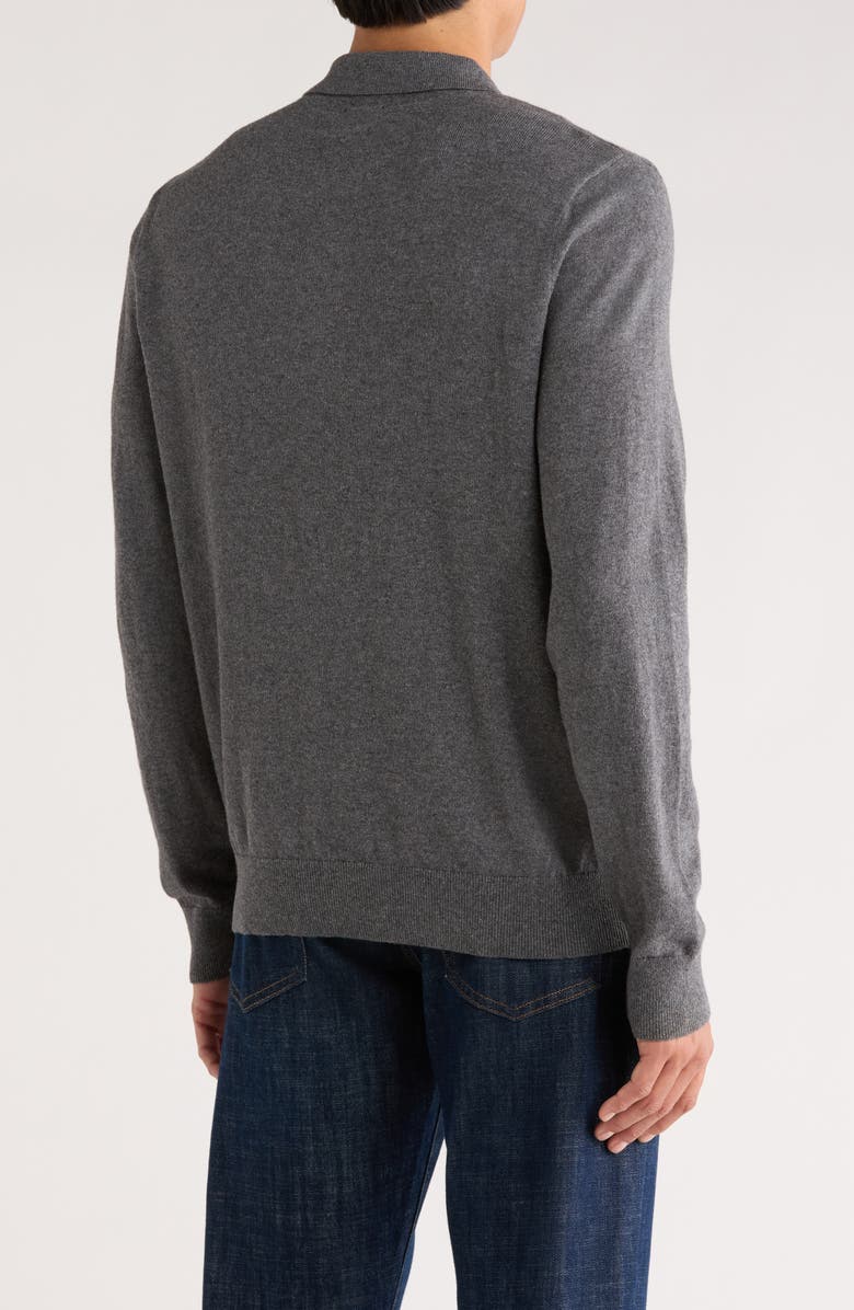 14th & Union Organic Cotton & Cashmere Blend Polo, Alternate, color, Dark Charcoal Heather