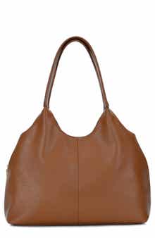 Triple Entry Slouchy Faux Leather Tote