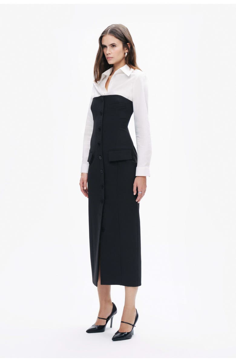 Nocturne Shirt Detail Midi Dress, Alternate, color, 