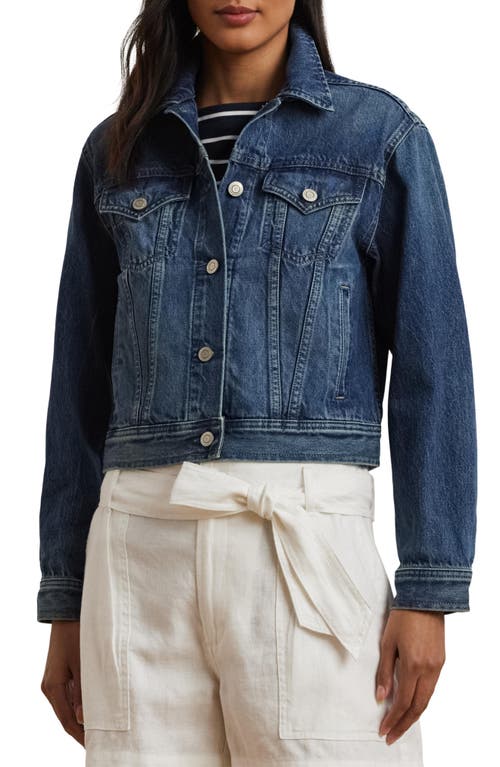Shop Ralph Lauren Lauren  Denim Trucker Jacket In Haze Wash