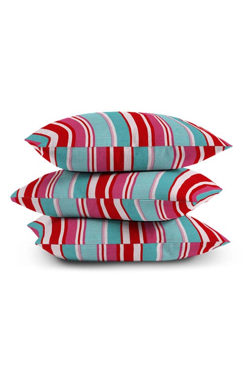 Deny Designs Stripe & Lobster Print Throw Pillow In Multi Stripe
