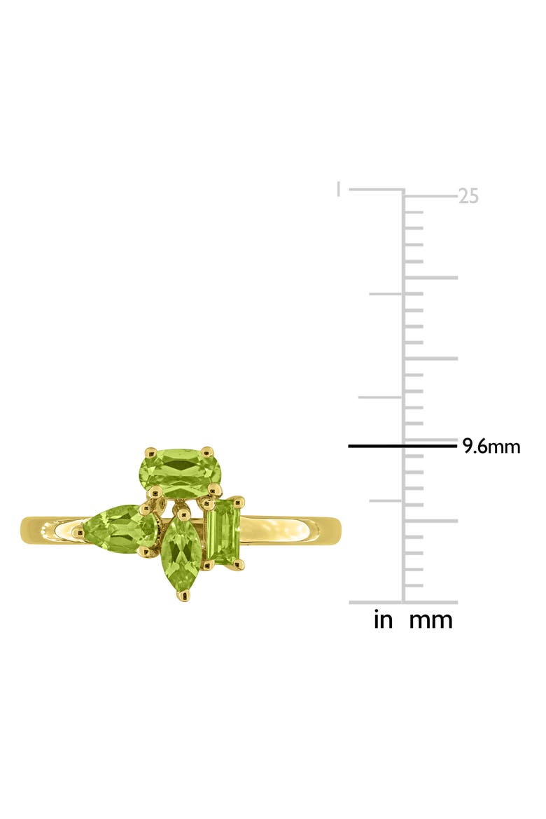 Multiple Cut Peridot Cluster Ring, Alternate, color, GREEN