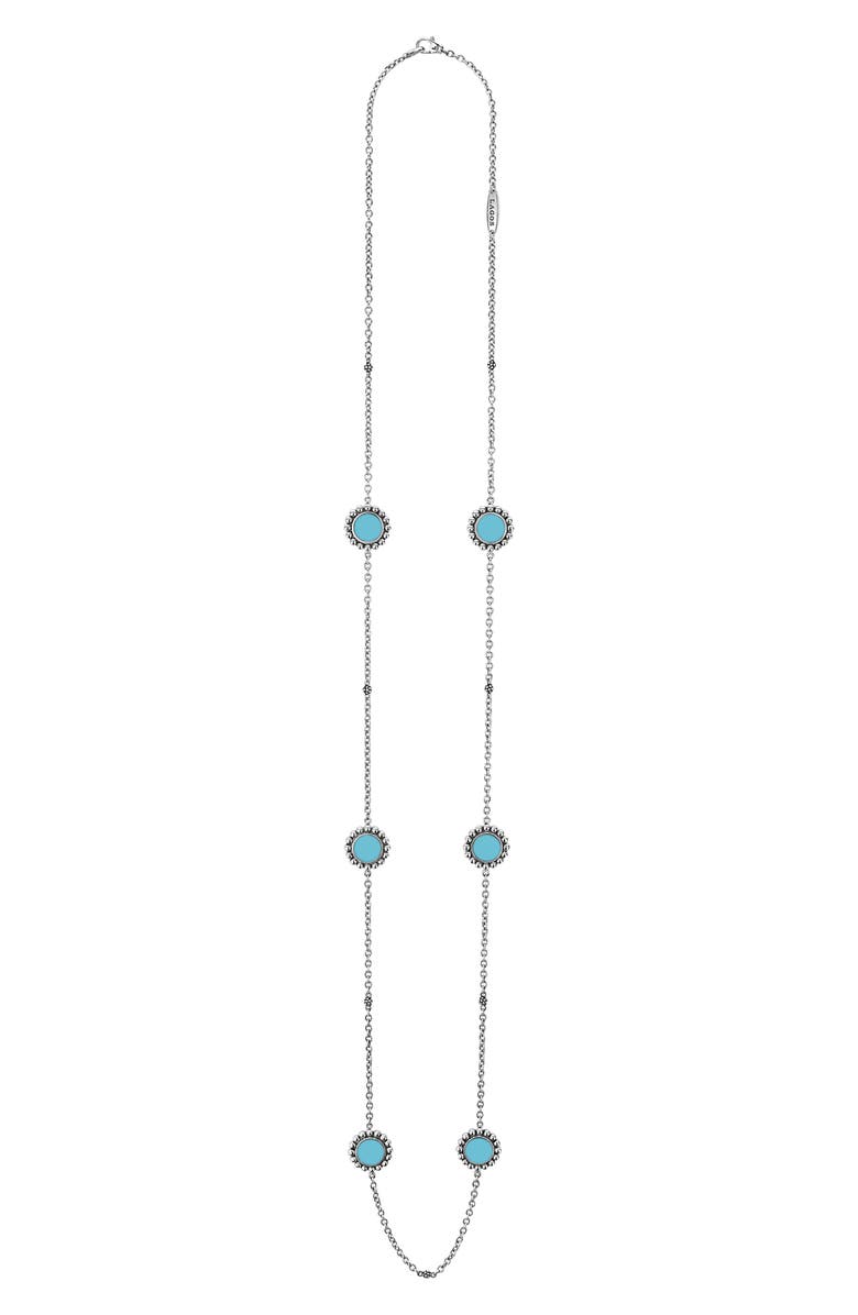 LAGOS Maya Blue Ceramic Station Necklace, Alternate, color,