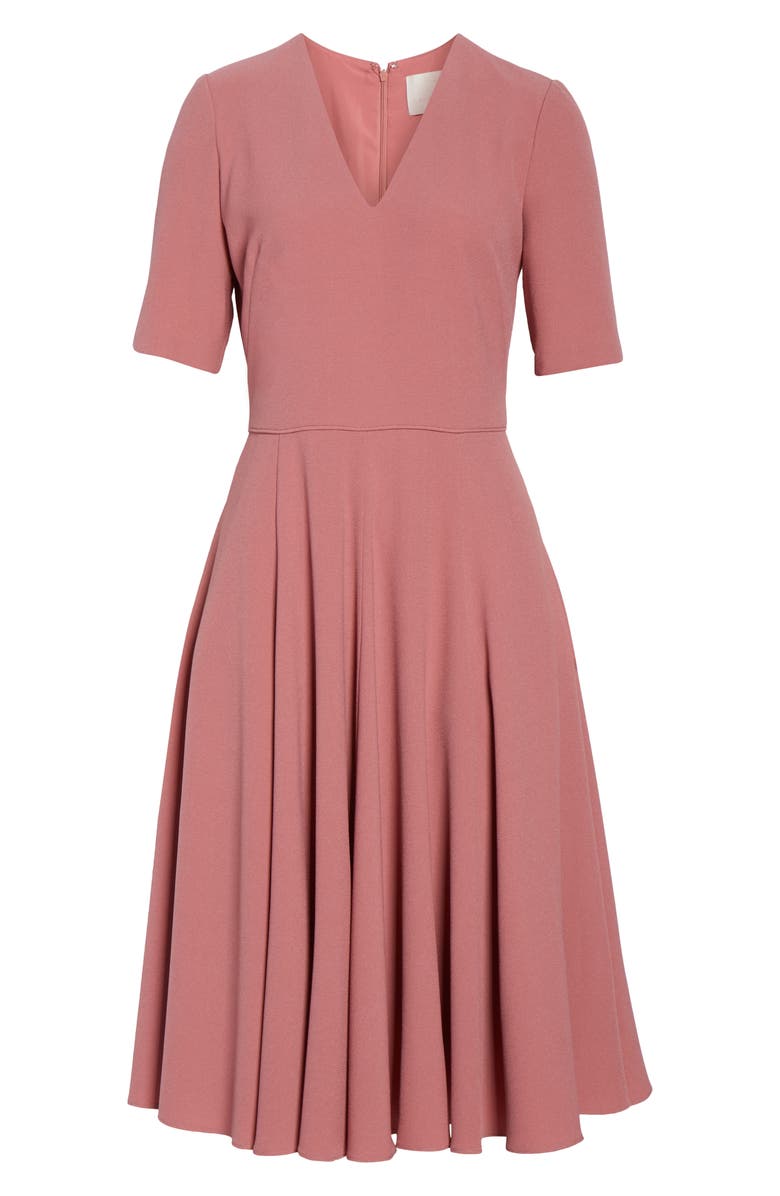 Gal Meets Glam Collection Edith City Crepe Fit & Flare Midi Dress, Alternate, color,