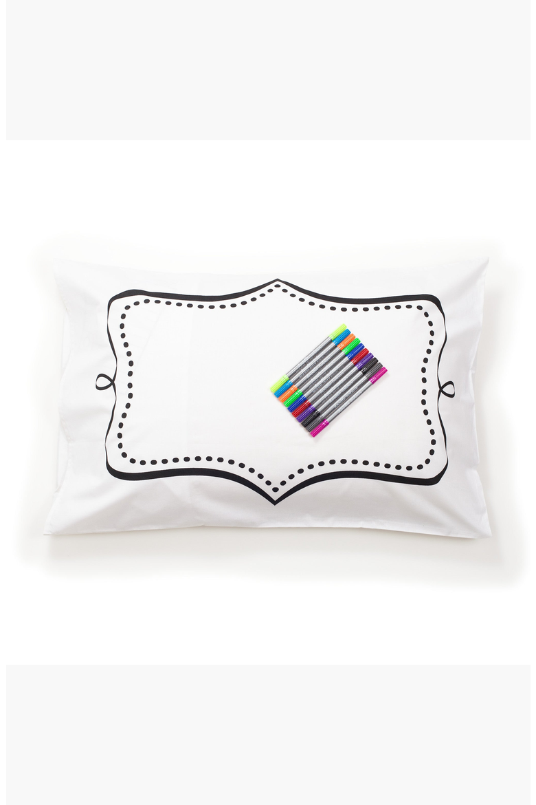 Color-Your-Own Pillowcase Doodle Notebook, Alternate, color, White