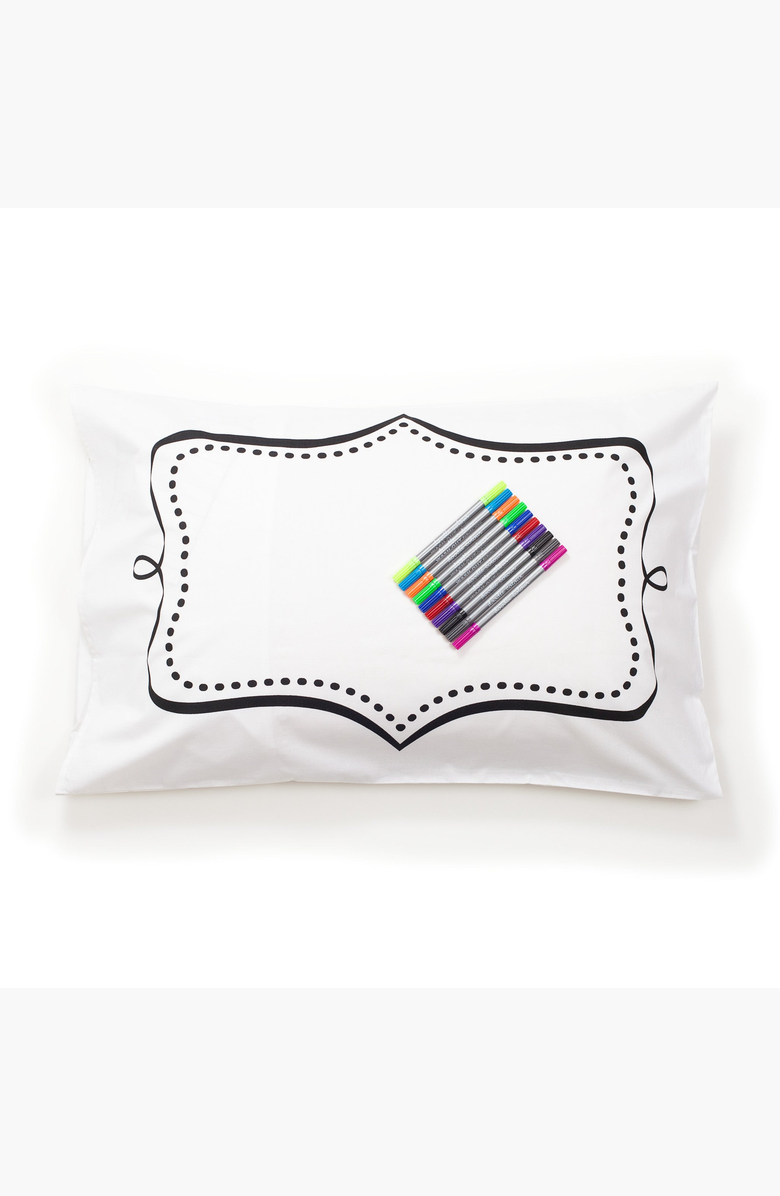 Eat Sleep Doodle Color-Your-Own Pillowcase Doodle Notebook, Alternate, color, White