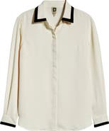 Anne Klein Contrast Trim Shirt