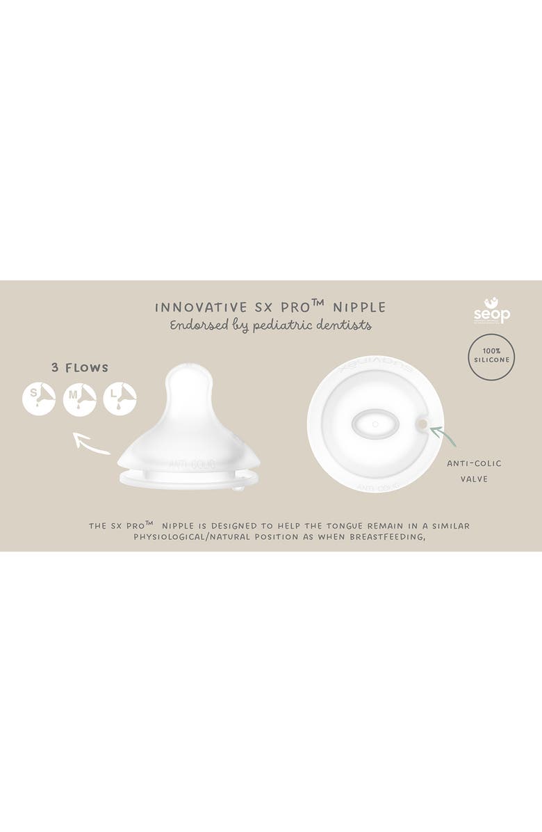 Suavinex Bonhomia 3-Pack Glass Feeding Bottles & SX PRO Silicone Nipple, Alternate, color, Beige/Pink