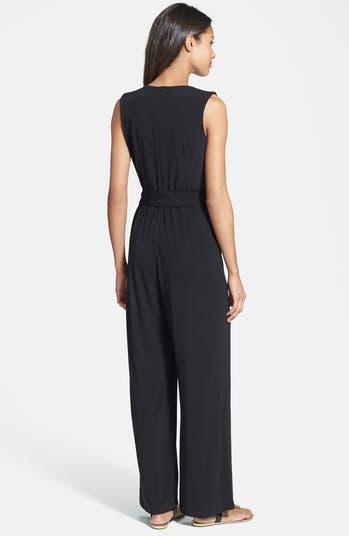 Faux Wrap Jersey Jumpsuit
