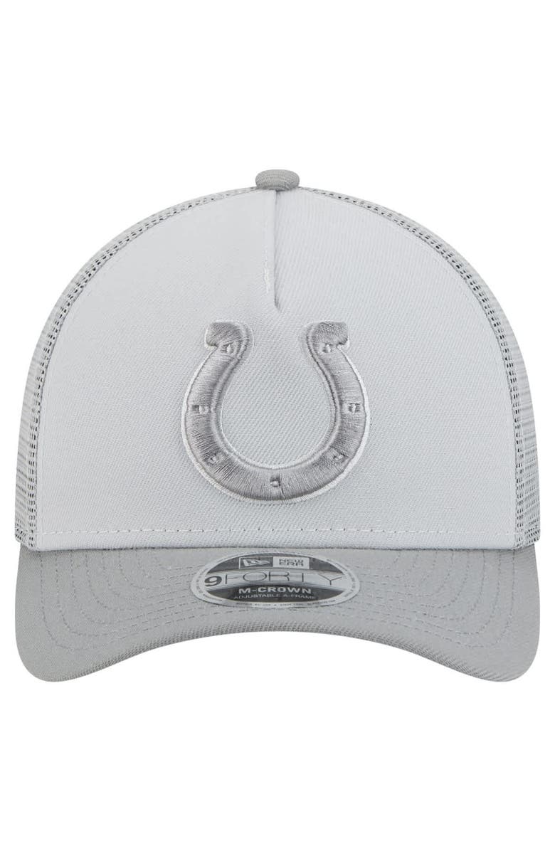 New Era Men's New Era Gray Indianapolis Colts Domain 9FORTY A-Frame Trucker Adjustable Hat, Alternate, color, 