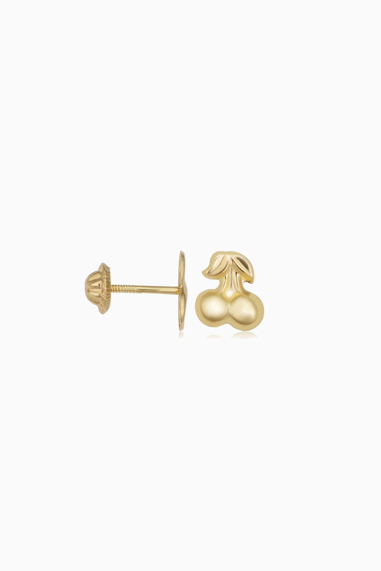 14K Yellow Gold Amarena Cherry Studs, Alternate, color, Yellow Gold