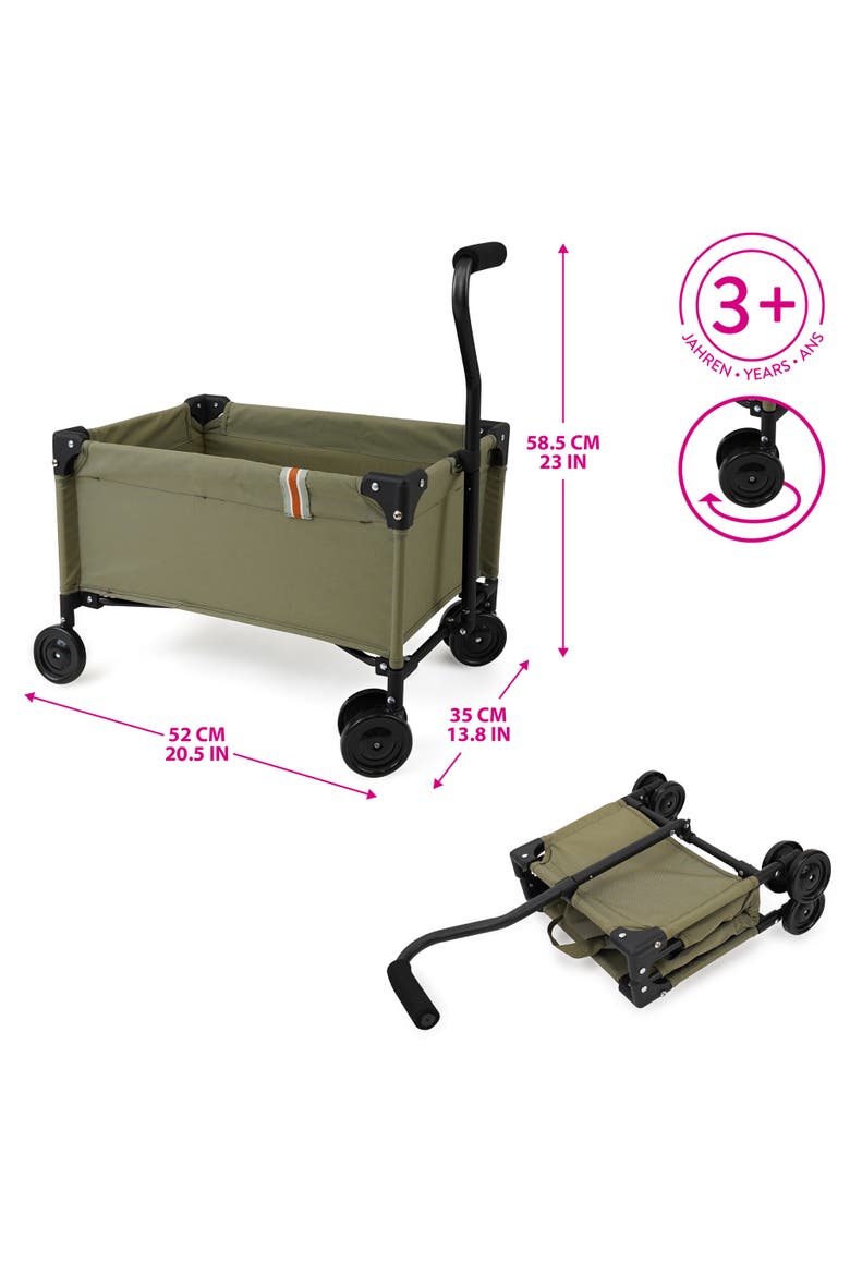 Little Wagon Khaki Folding Pull Along Cart, Alternate, color, Green