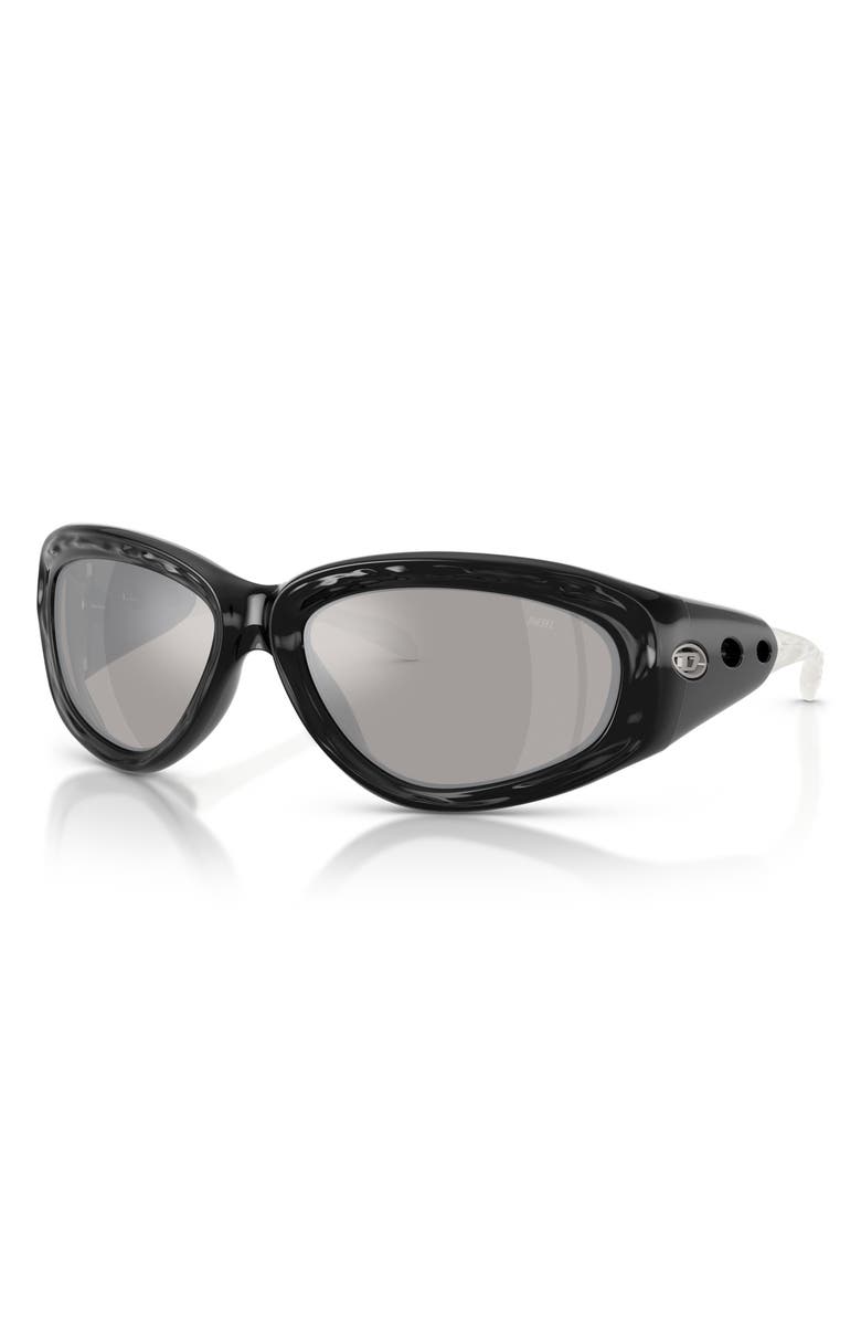 DIESEL<sup>®</sup> 63mm Oversize Mirrored Pillow Sunglasses, Alternate, color, 