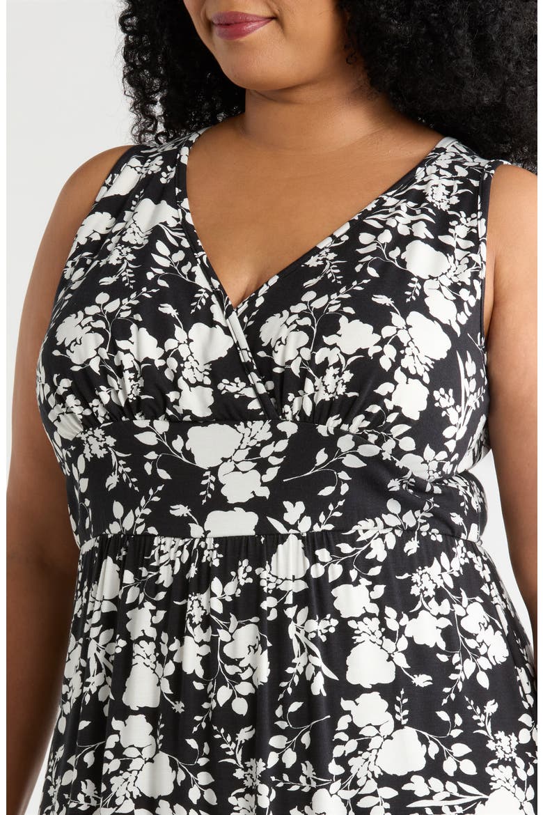 Empire Waist Maxi Dress, Alternate, color, BLACK/ IVORY