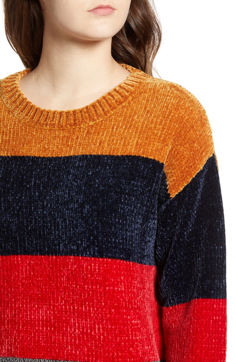 Cotton Emporium Stripe Chenille Sweater, Alternate, color,