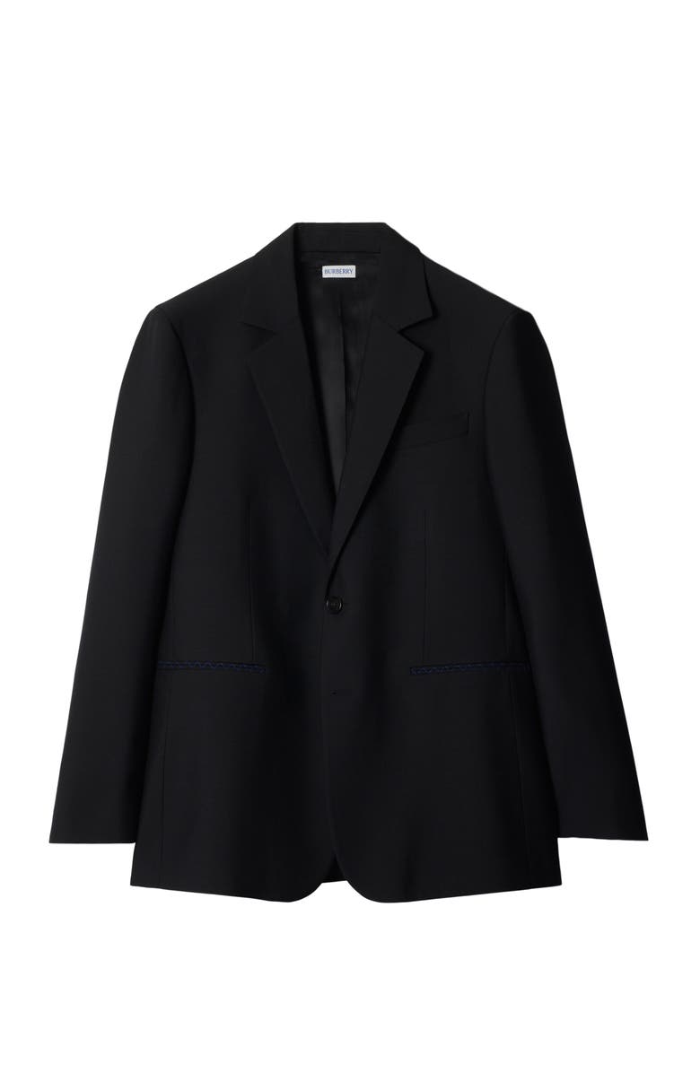 Burberry Wool Tailored Jacket, Main, color, Black