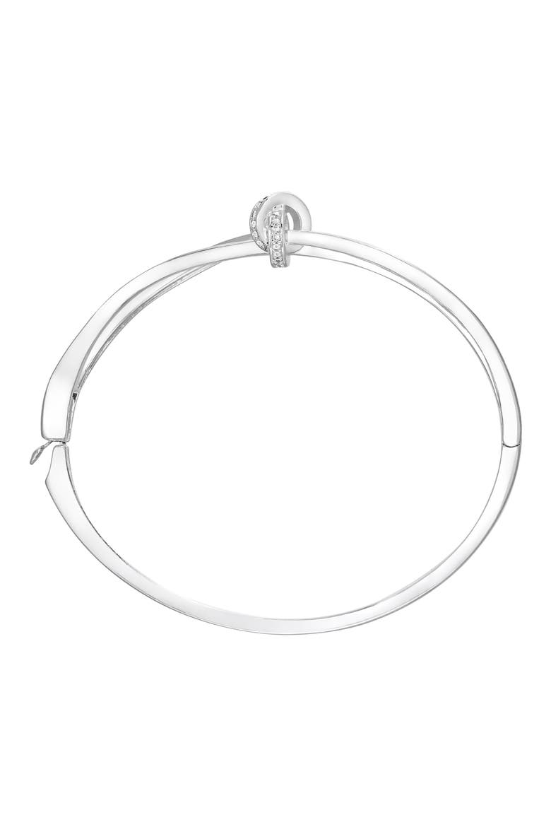 Cubic Zirconia Knot Bangle, Alternate, color, SILVER