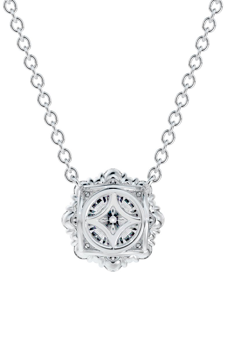Center of My Universe® Floral Halo Diamond Pendant Necklace, Alternate, color, 18K WHITE GOLD