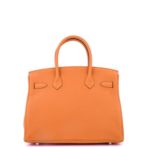 Pre-owned Hermes Hermes Birkin Handbag Orange Clemence With Palladium Hardware 30 In Orange