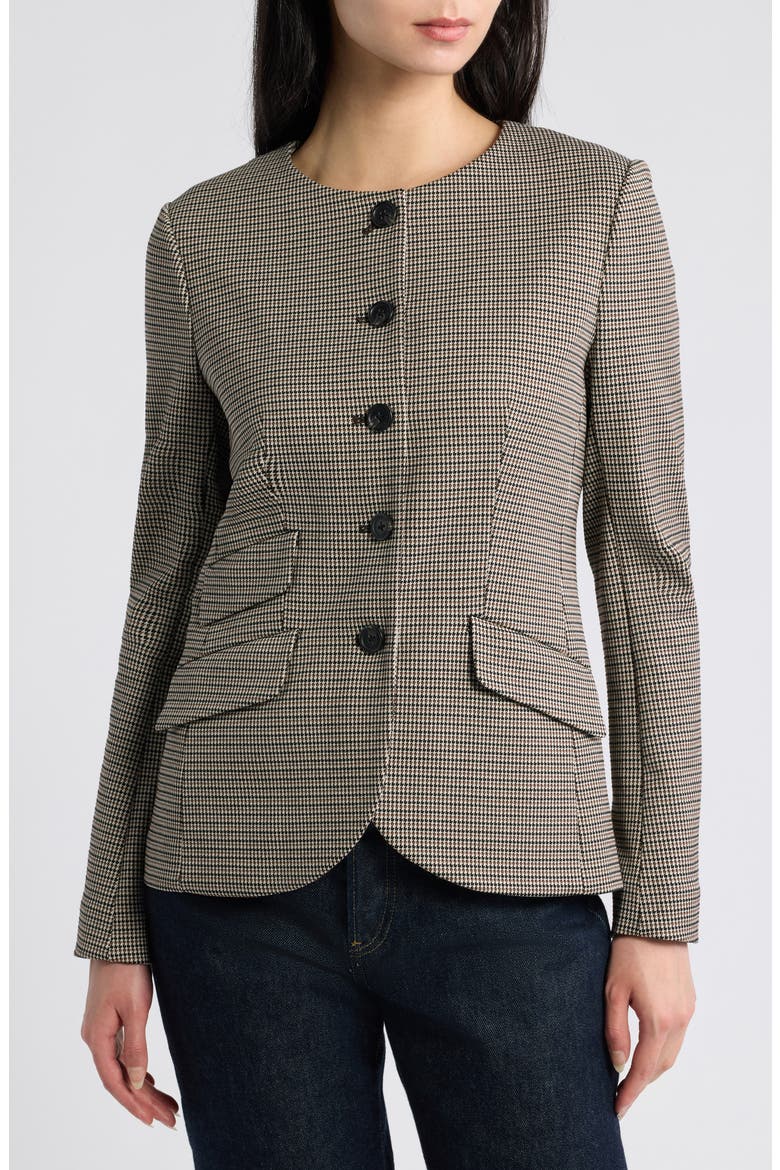 Collarless Slade Ponte Jacquard Jacket, Alternate, color, BRBLMT