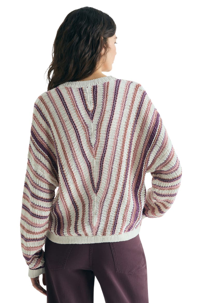 Multicolored Striped Sweater, Alternate, color, Ecrumulticolor