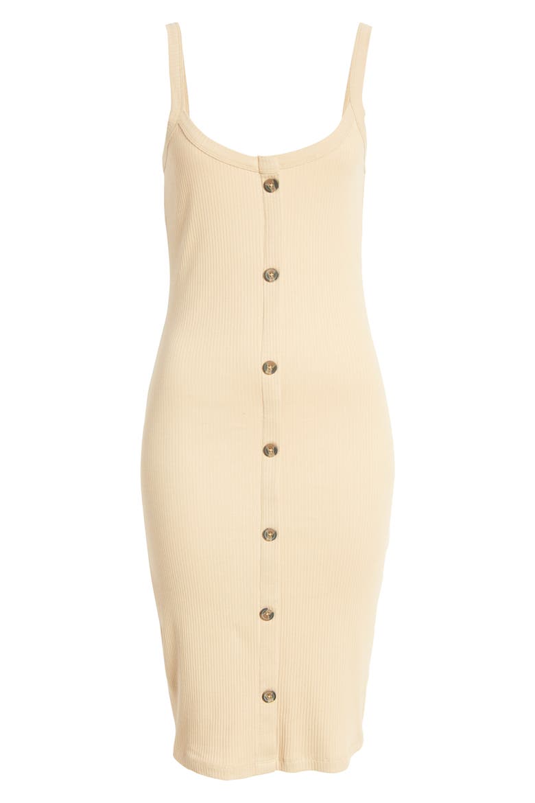 Helsinki Button Detail Ribbed Dress, Alternate, color, NOMAD
