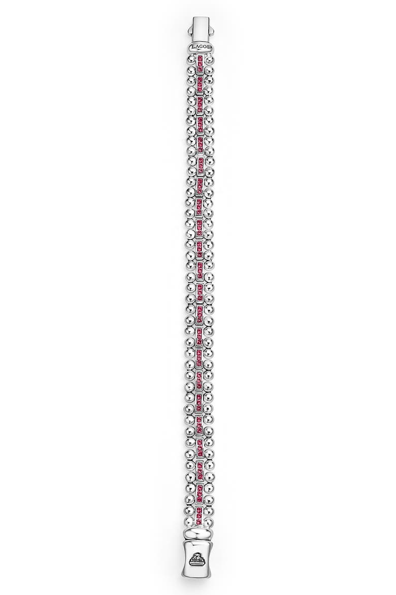 Caviar Spark Link Bracelet, Alternate, color, SILVER