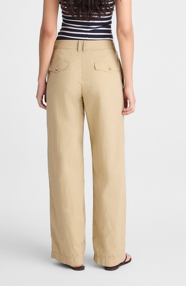 Madewell The Everyday Pleated Cotton Poplin Trousers, Alternate, color, Fennel Seed