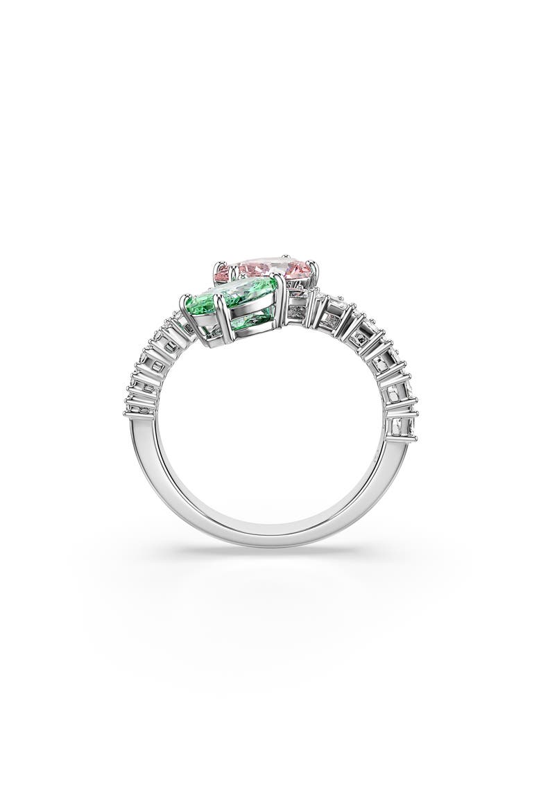 x Ariana Grande Multicolor Crystal Bypass Ring, Alternate, color, SILVER/ MULTI