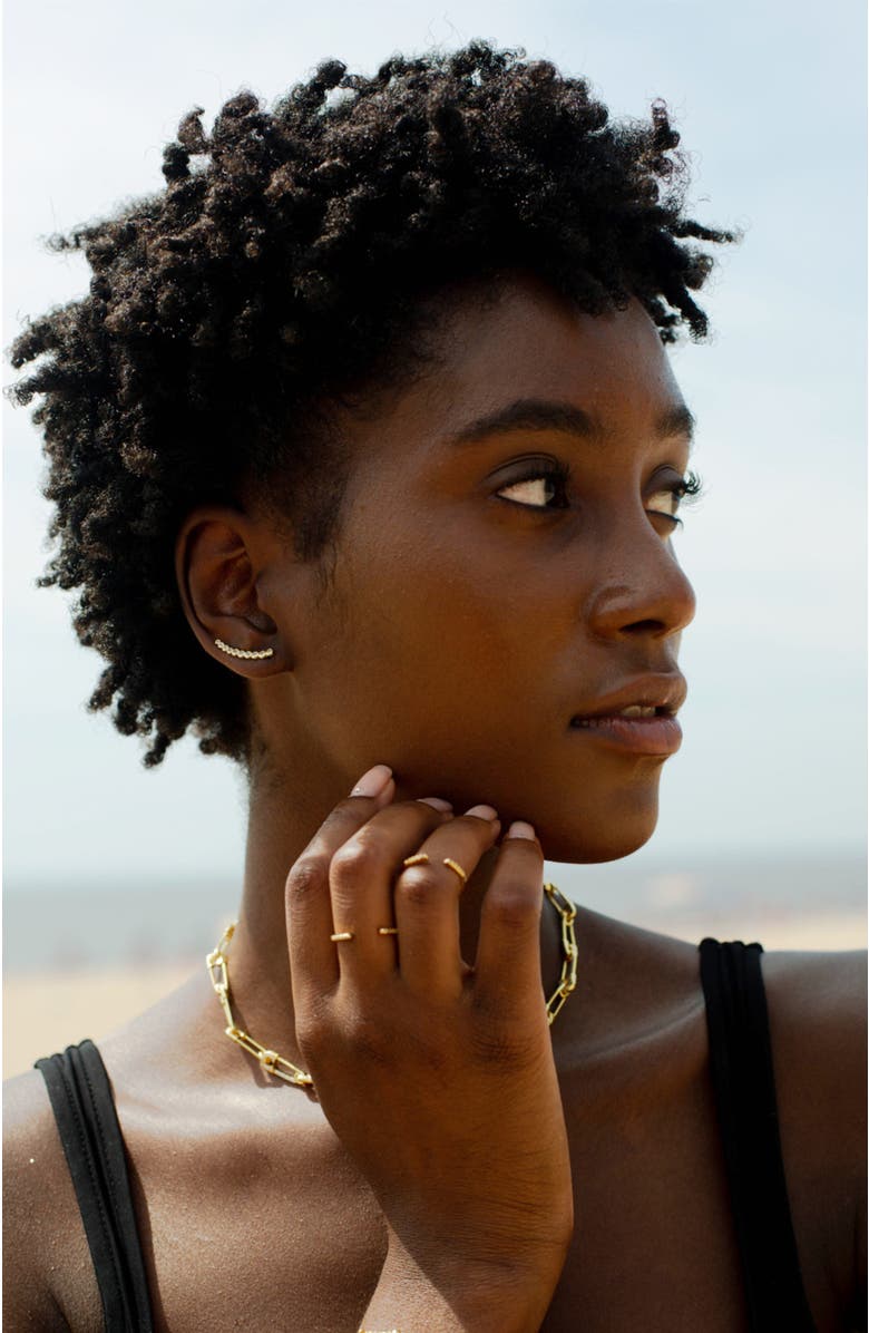 BEN ONI Bezel CZ Ear Climbers, Alternate, color, Gold