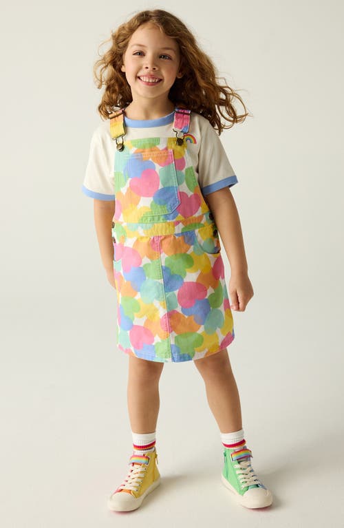 Little Bird Kids' Confetti Overall Dress & T-shirt Set In Pink/blue Multi