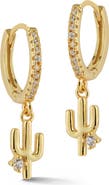 GLAZE JEWELRY Cactus Drop Huggie Hoop Earrings