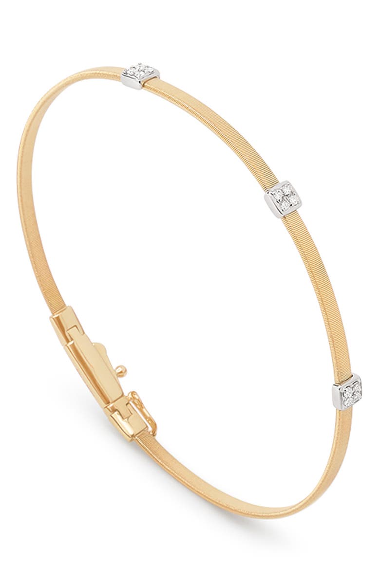 Marco Bicego Masai Pavé Diamond Station Bracelet, Main, color, Yellow Gold