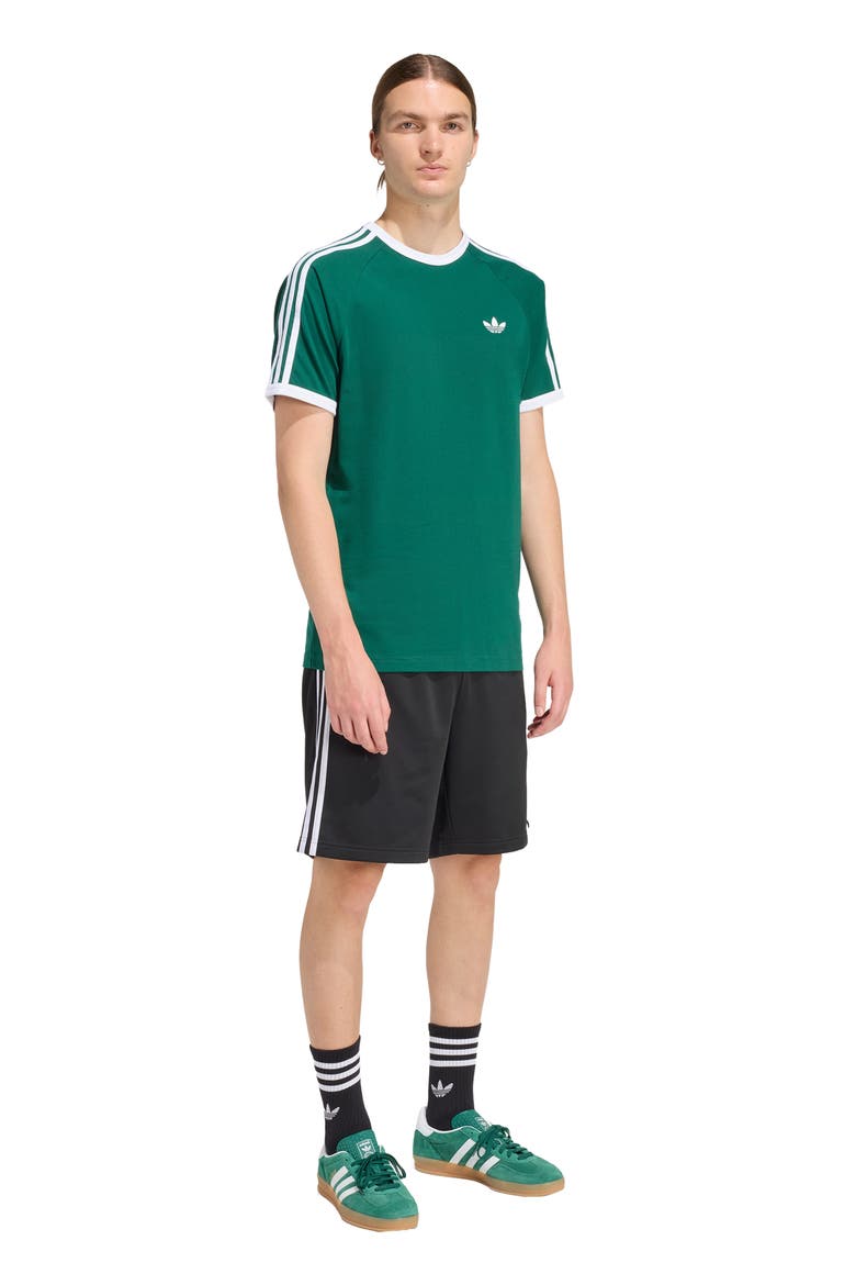 3-Stripes Cotton T-Shirt, Alternate, color, COLLEGIATE GREEN