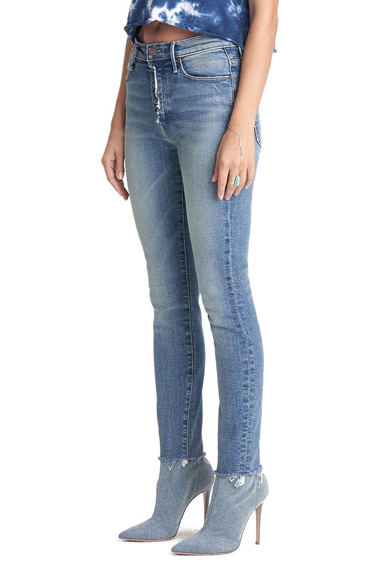 The Fly Cut Stunner Fray Hem Ankle Jeans, Alternate, color, NIGHT ON A SHINY WHITE VESPA