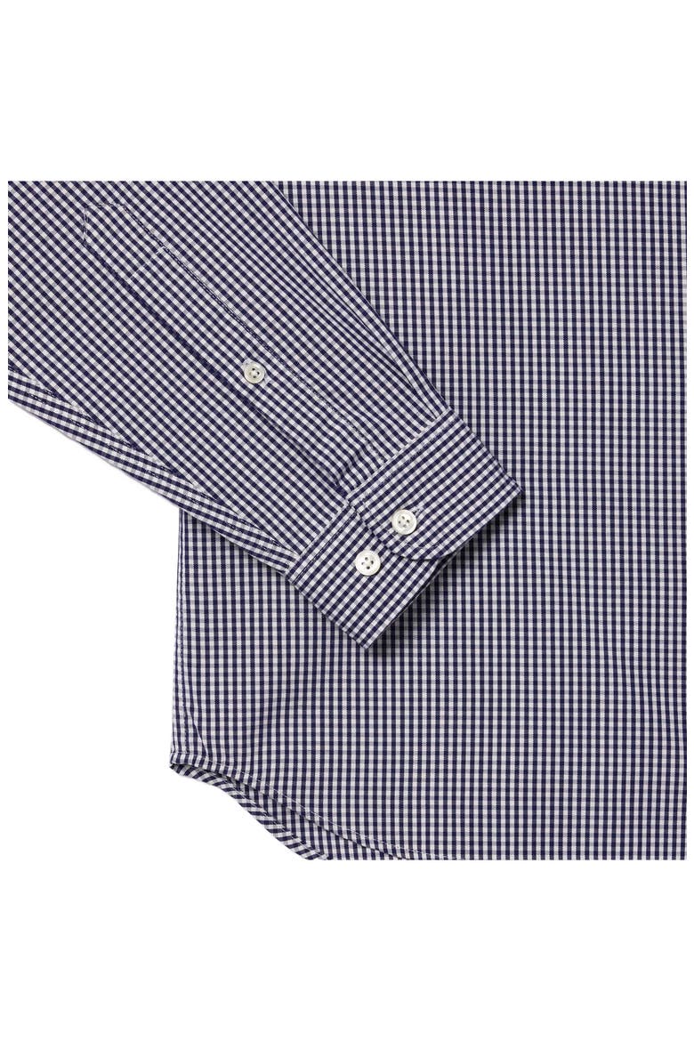 Checker Cotton Pinpoint Button-Down Shirt, Alternate, color, WHITE/ NAVY BLUE