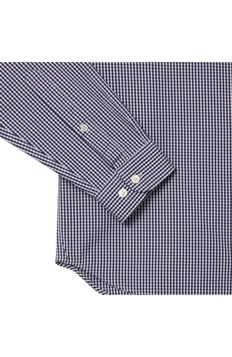 Lacoste Checker Cotton Pinpoint Button-Down Shirt, Alternate, color, White/ Navy Blue