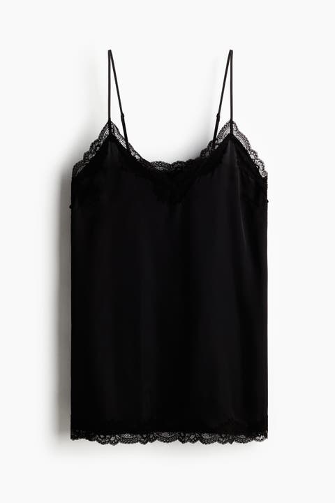Lace-trimmed Satin Nightslip