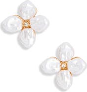 NORDSTROM RACK Imitation Pearl Flower Stud Earrings