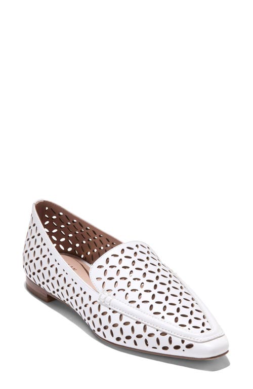 Cole Haan Chantal Loafer In White Perforated Leather