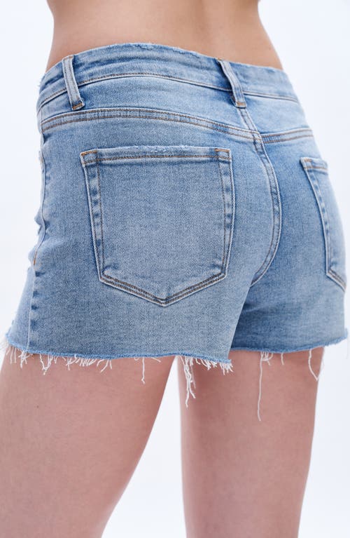 Bayeas Emma Distressed Cutoff Denim Shorts In Blue