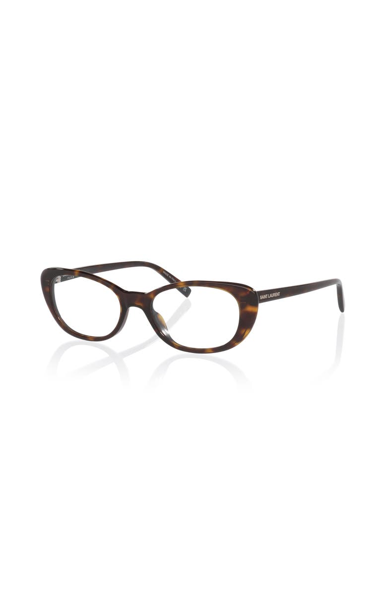 Saint Laurent 52mm Cat Eye optical glasses, Main, color, Tortoise