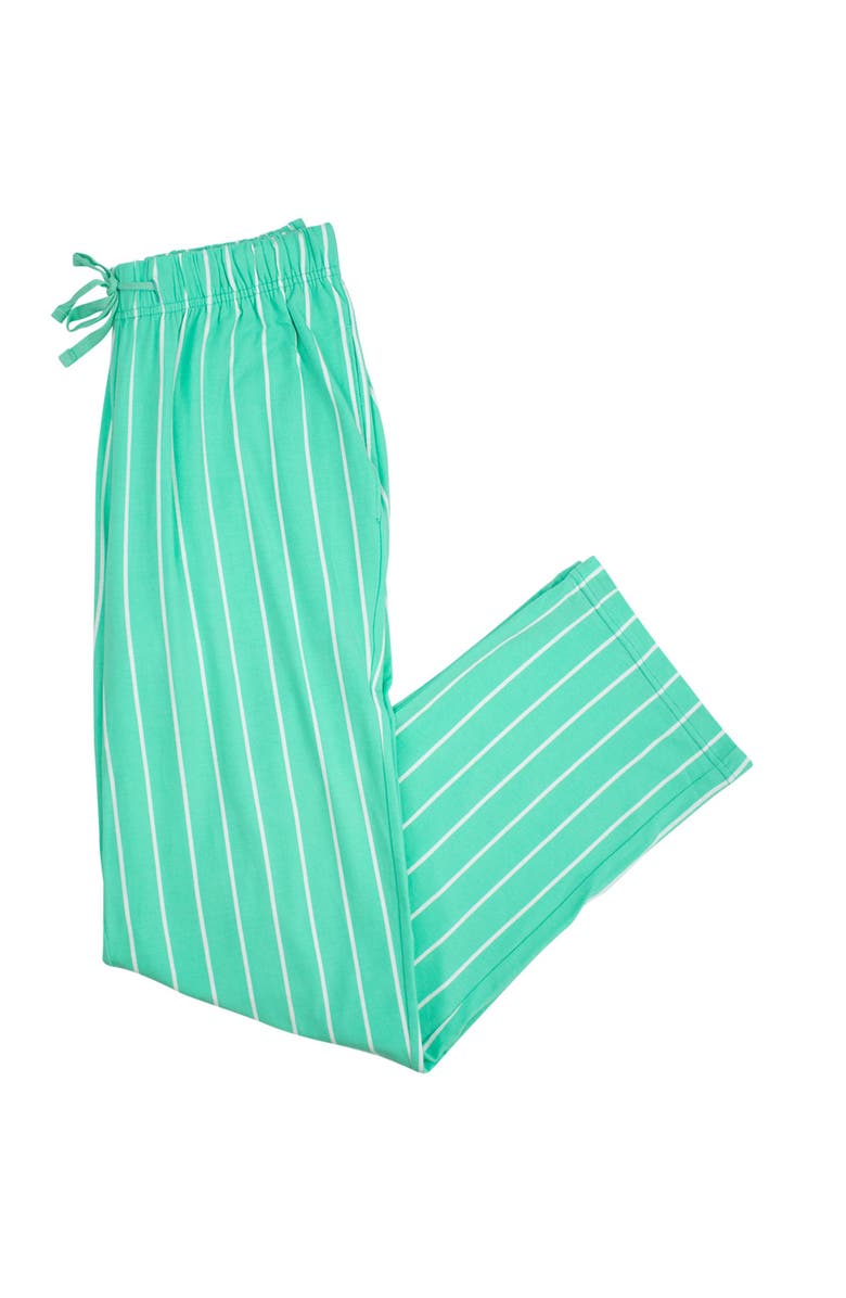 RuffleButts Modal Blend Gender Inclusive Adult Pajama Pants, Main, color, Green Pinstripe