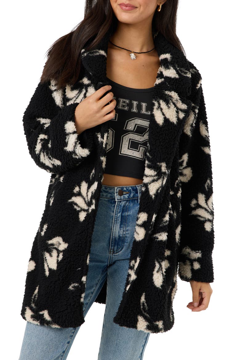 Harper High Pile Fleece Jacket, Main, color, BLACK